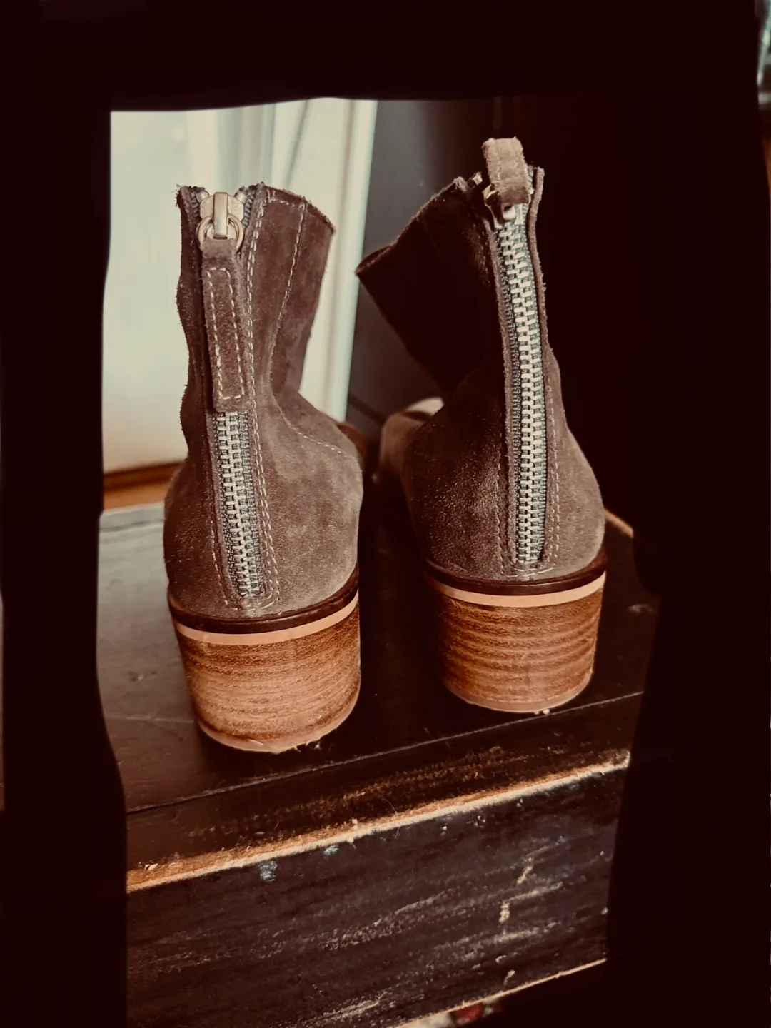 Taupe Suede Ankle Boots Size 8 image indicator(5)