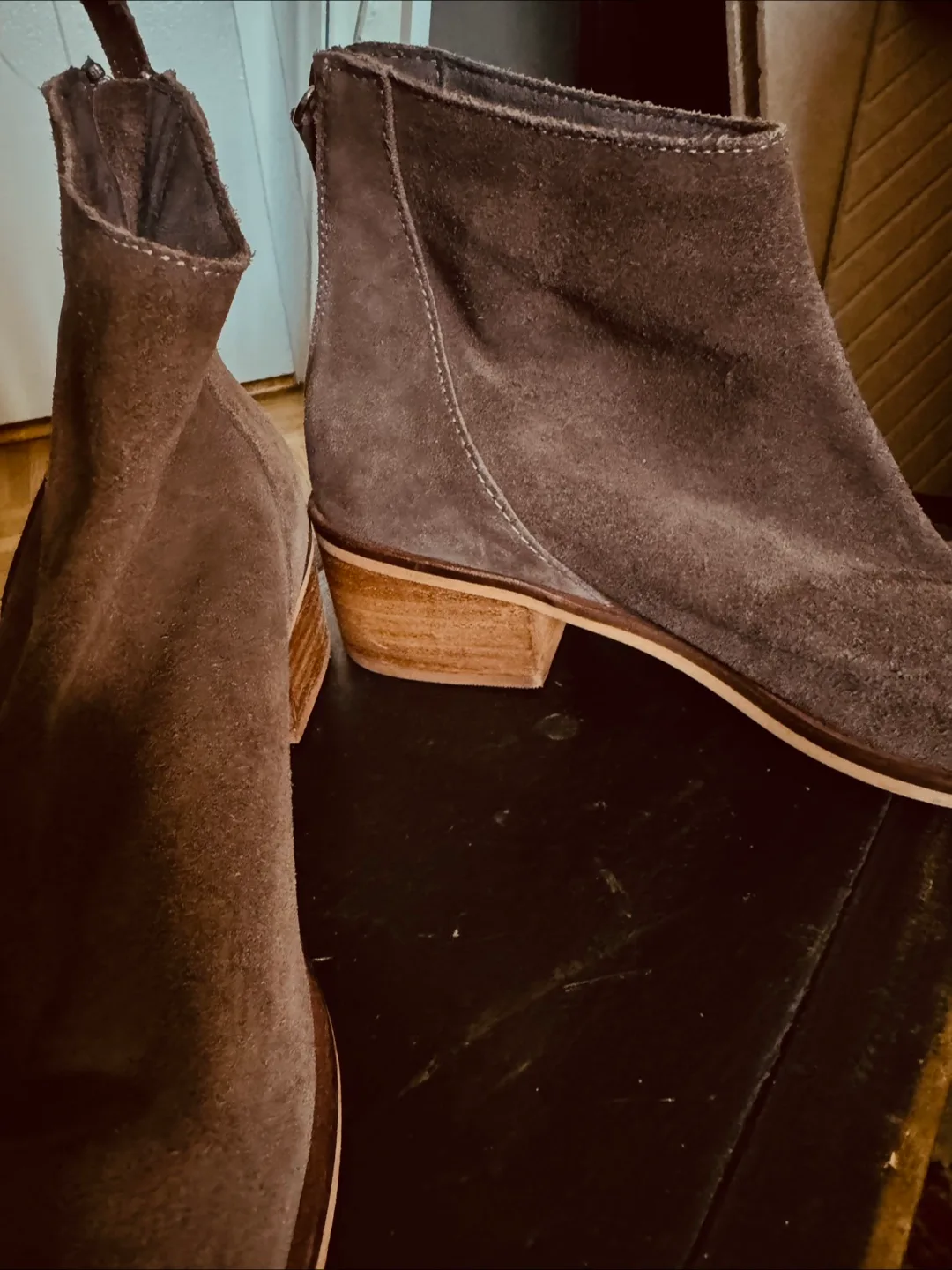 Taupe Suede Ankle Boots Size 8 image indicator(3)