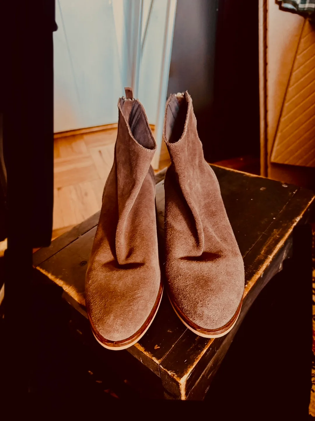 Taupe Suede Ankle Boots Size 8 image indicator(6)