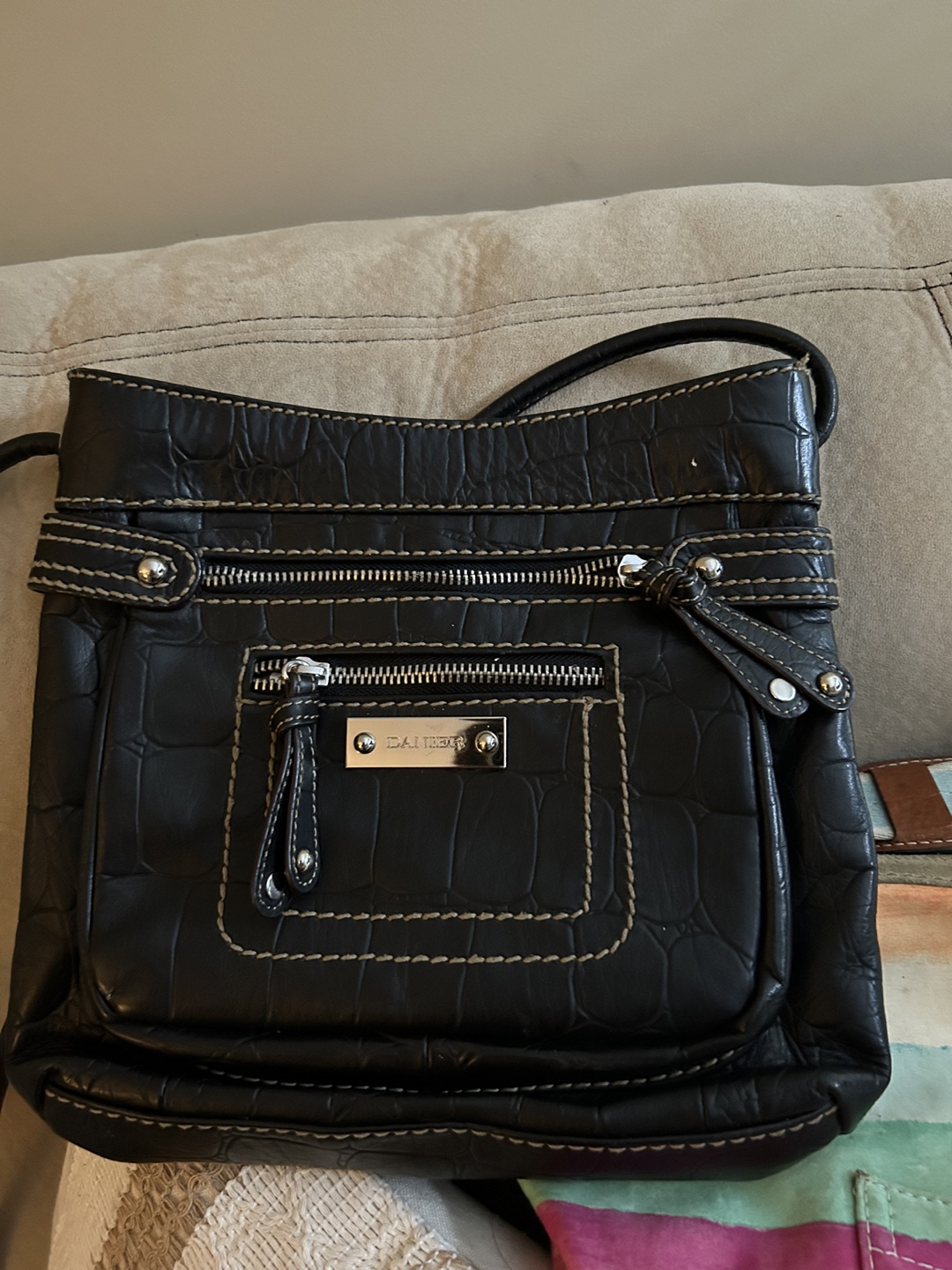 Danier Black Leather Crossbody Bag