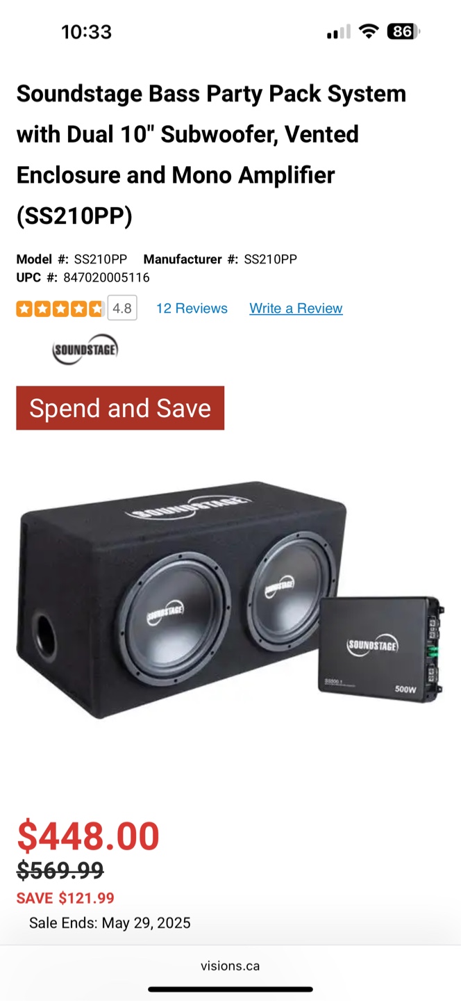 SoundStage SS210PP 10" Dual Subwoofer System - photo 2
