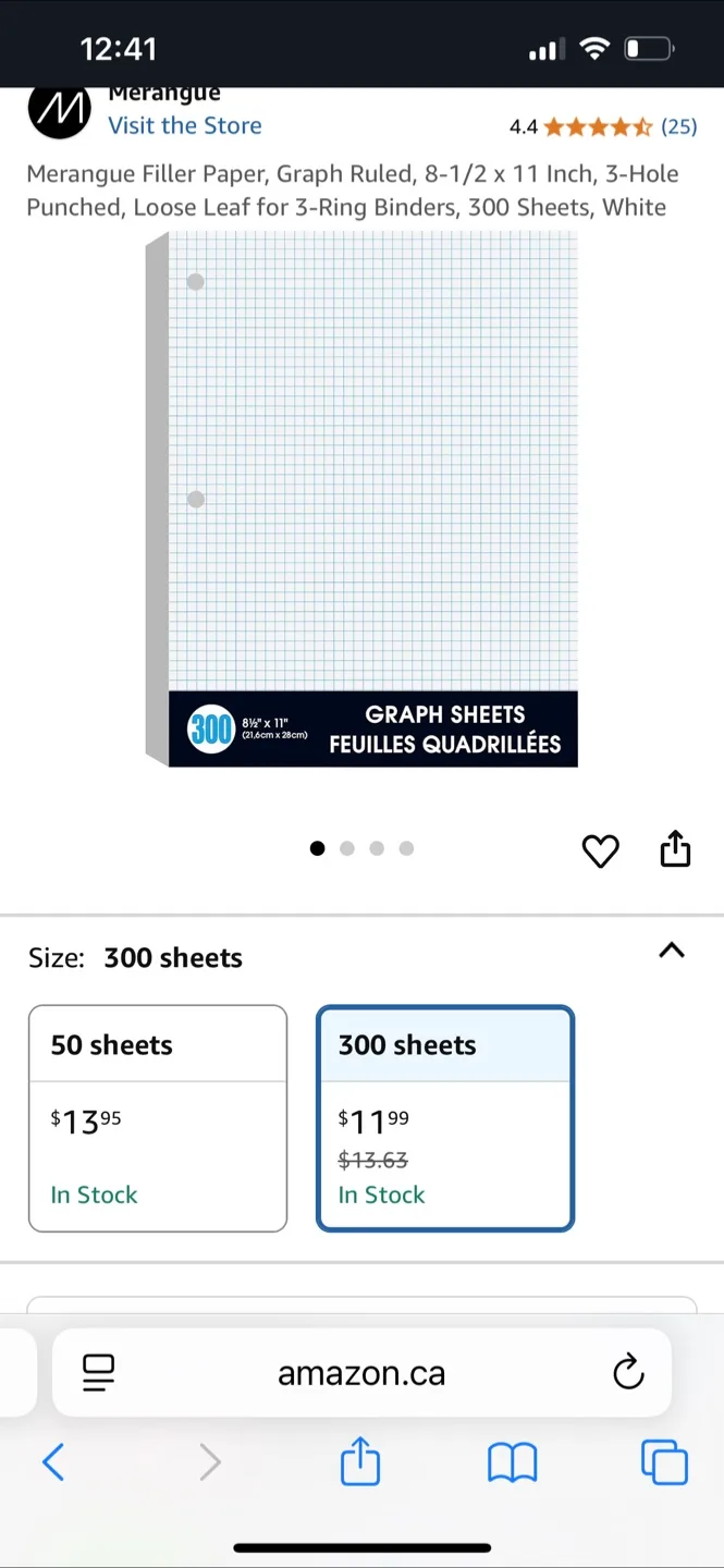 New! 3-hole punched graph paper - 500 sheets image indicator(3)