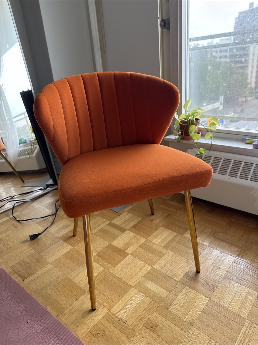 2 Velvet Orange Chairs - photo 2