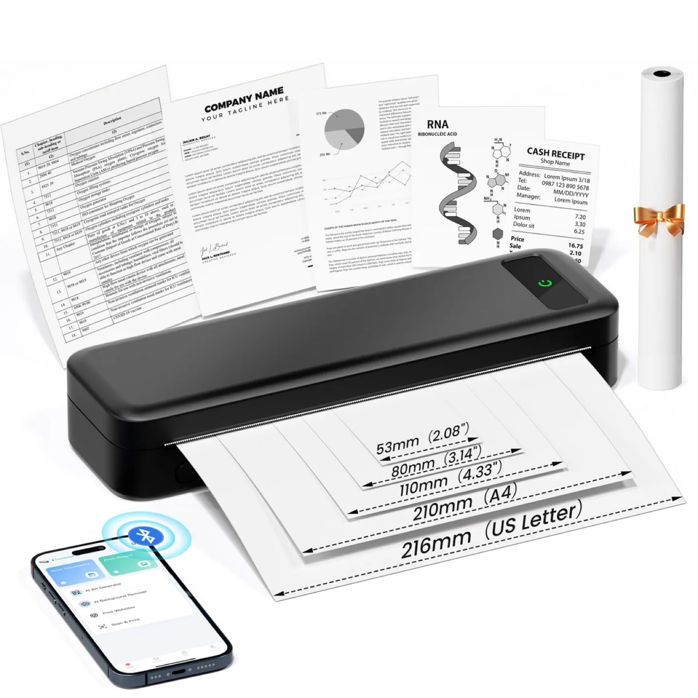 Portable Thermal Printer, Bluetooth Wireless thumbnail