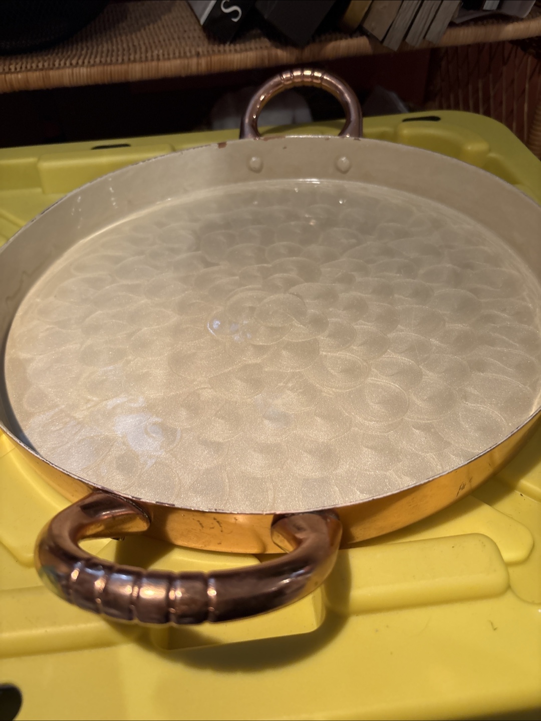 Large Copper Serving Tray with Handles - photo 2