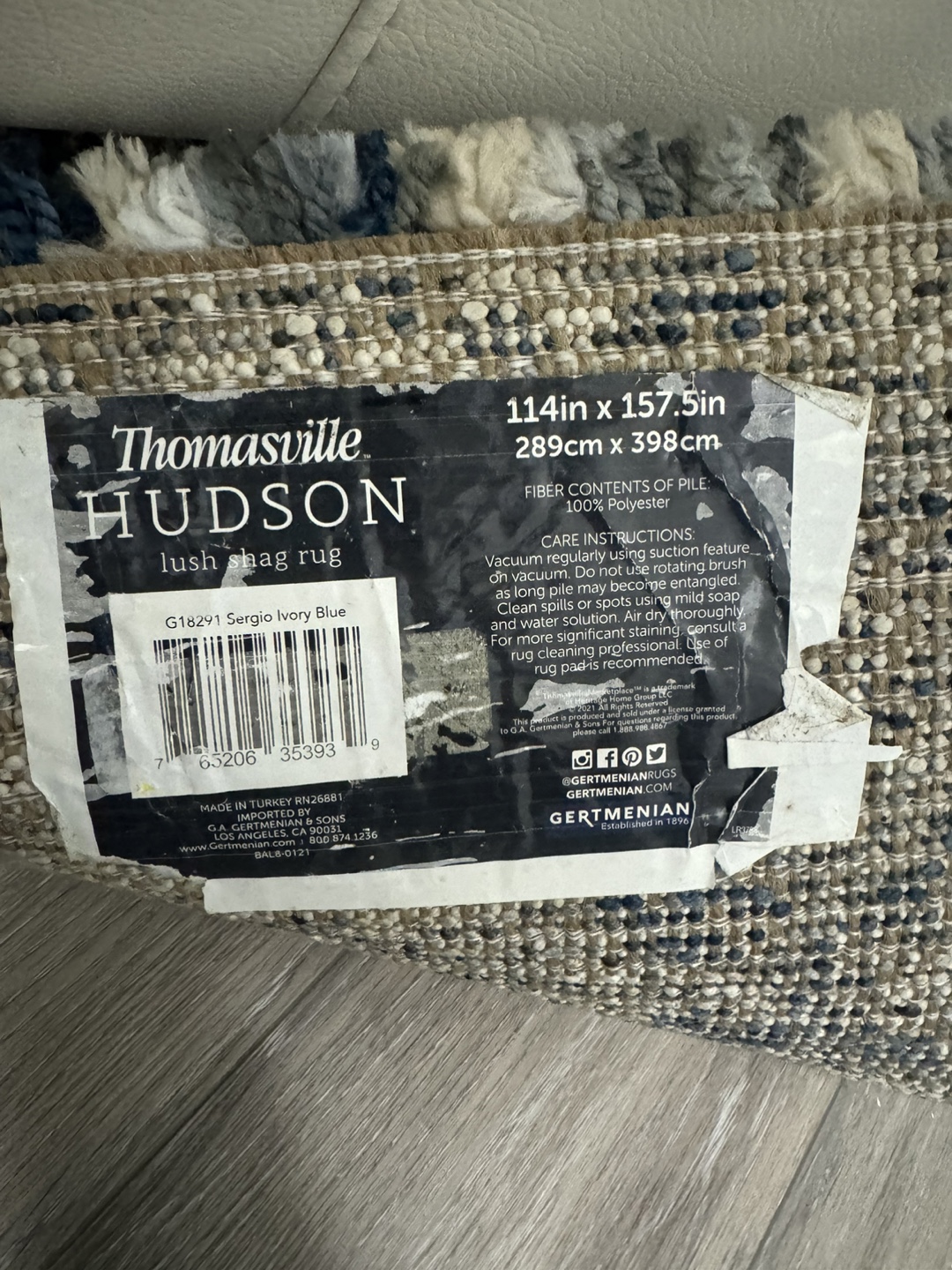 Thomasville Hudson Lush Shag Rug - Ivory Blue - photo 3