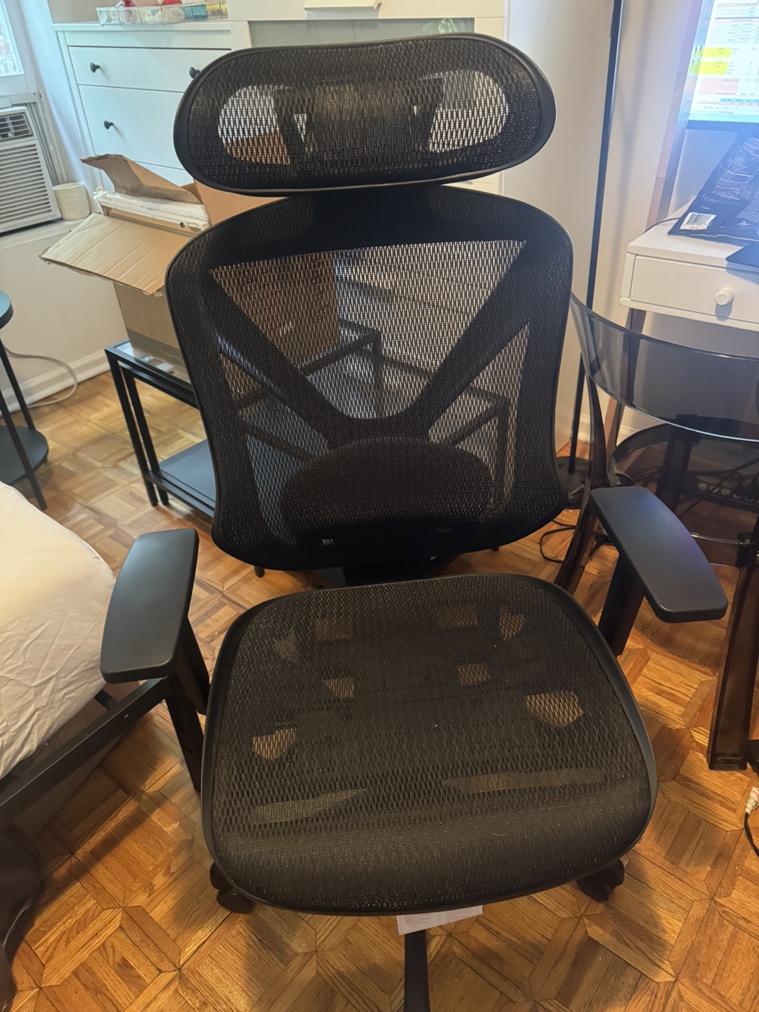 Black Mesh Office Chair with Headrest