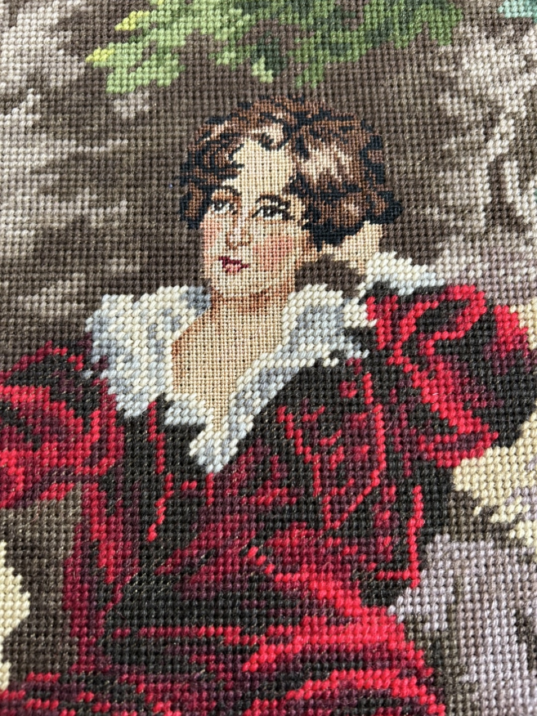 Vintage Needlepoint Picture, “RED BOY” - photo 3