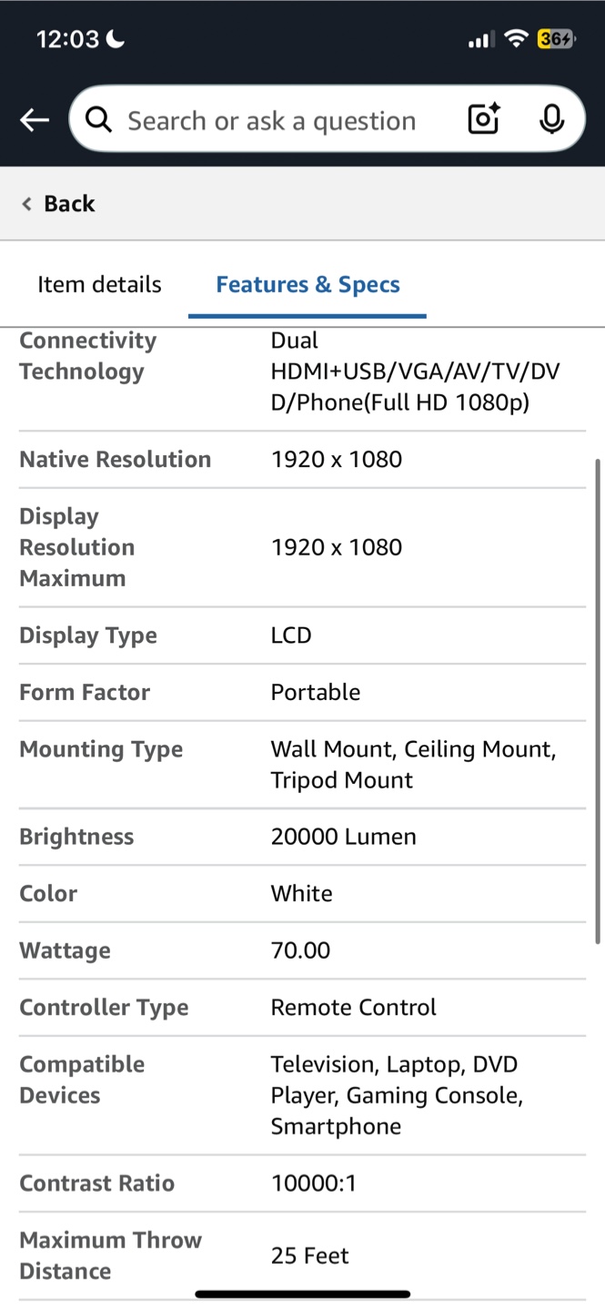 Projector - Portable Home Theater with Carrying Case - photo 4