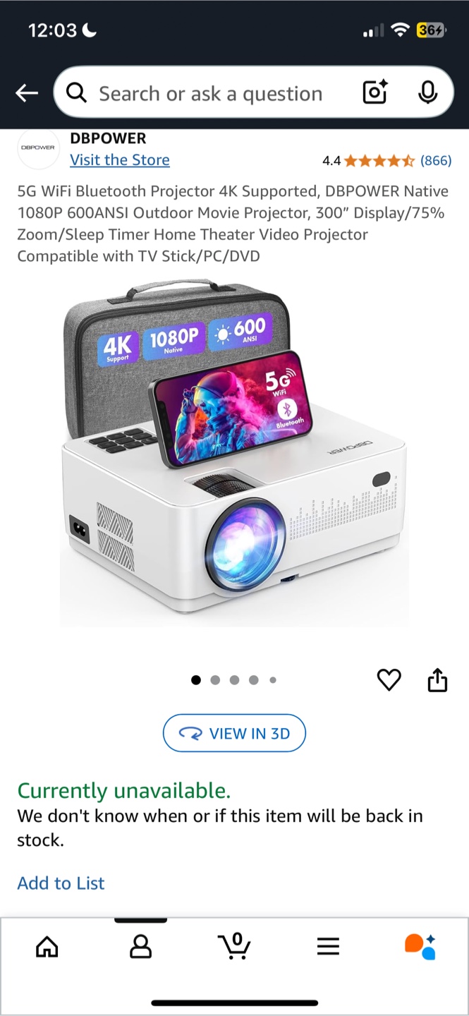 Projector - Portable Home Theater with Carrying Case - photo 2