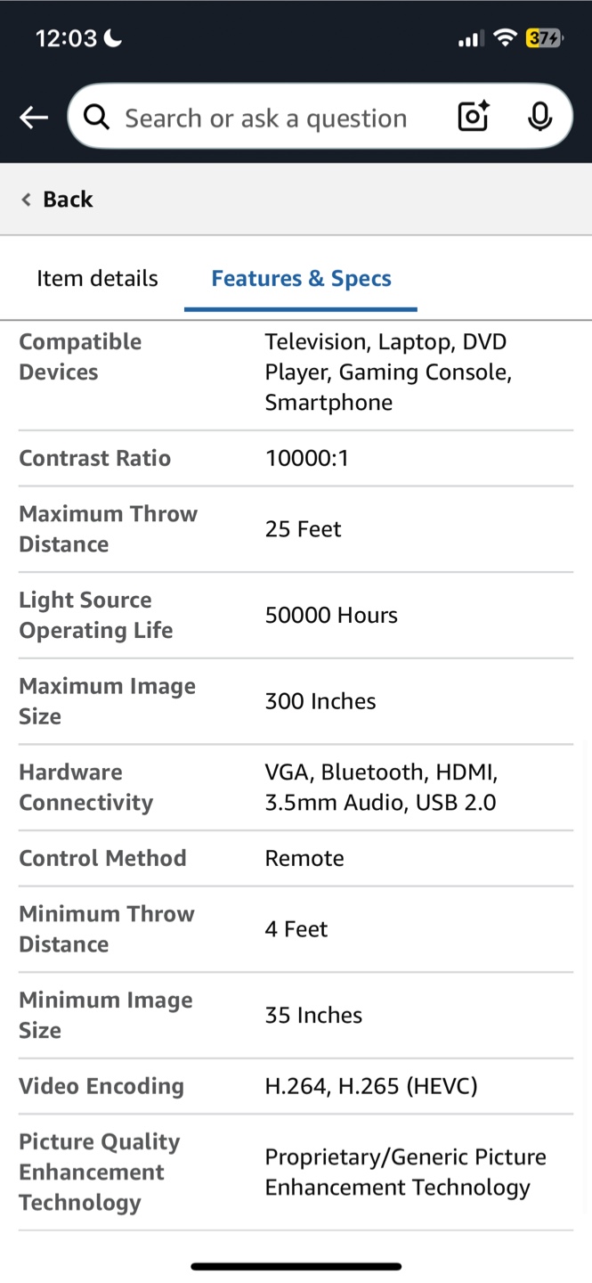Projector - Portable Home Theater with Carrying Case - photo 5