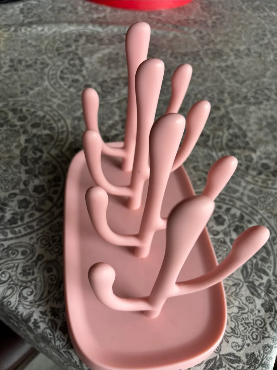 Pink Cactus-Shaped Bottle Drying Rack thumbnail