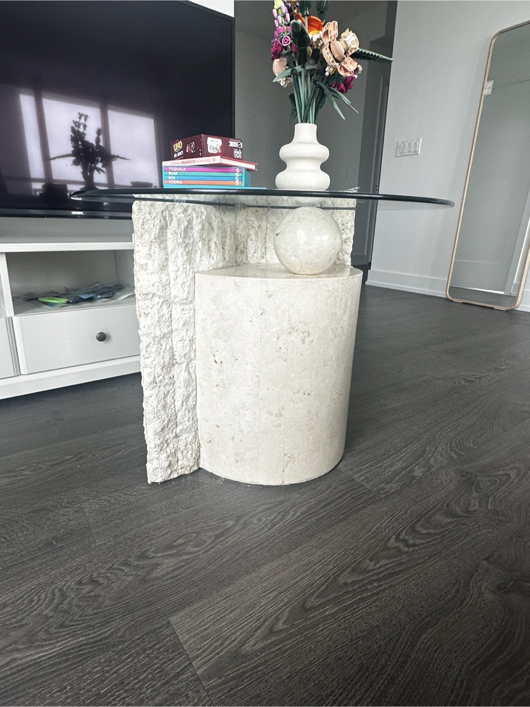 Unique Stone and Glass Coffee Table - photo 2