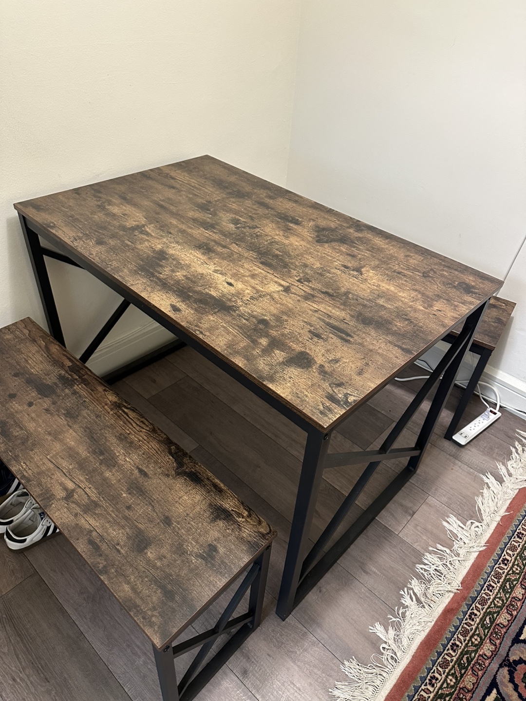 VECELO Kitchen Table with 2 Benches - photo 2