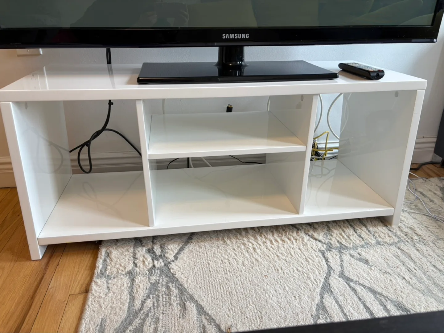 CB2 White TV Stand Media Console thumbnail