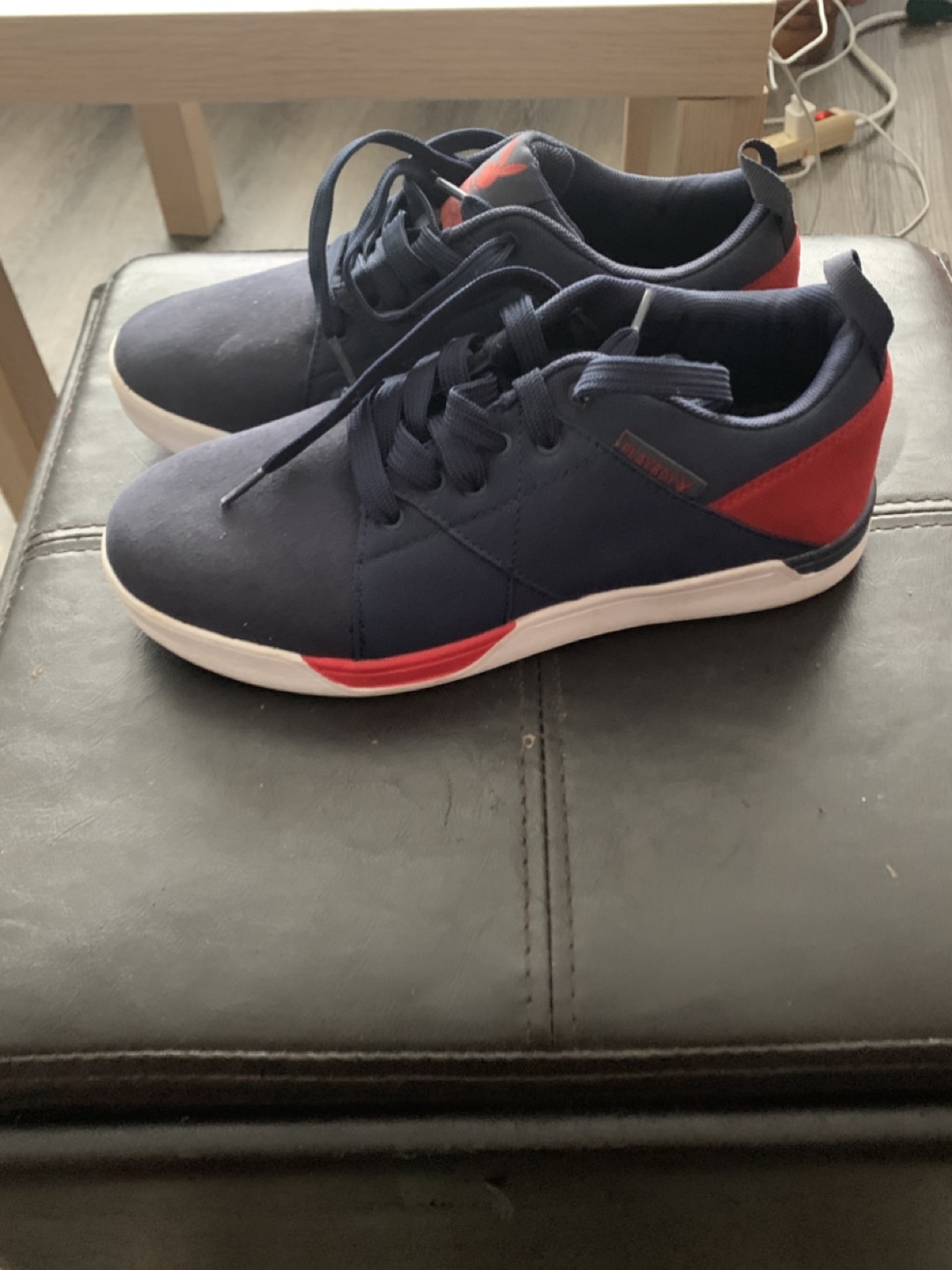 Playboy Men's Navy Blue and Red Sneakers - photo 3