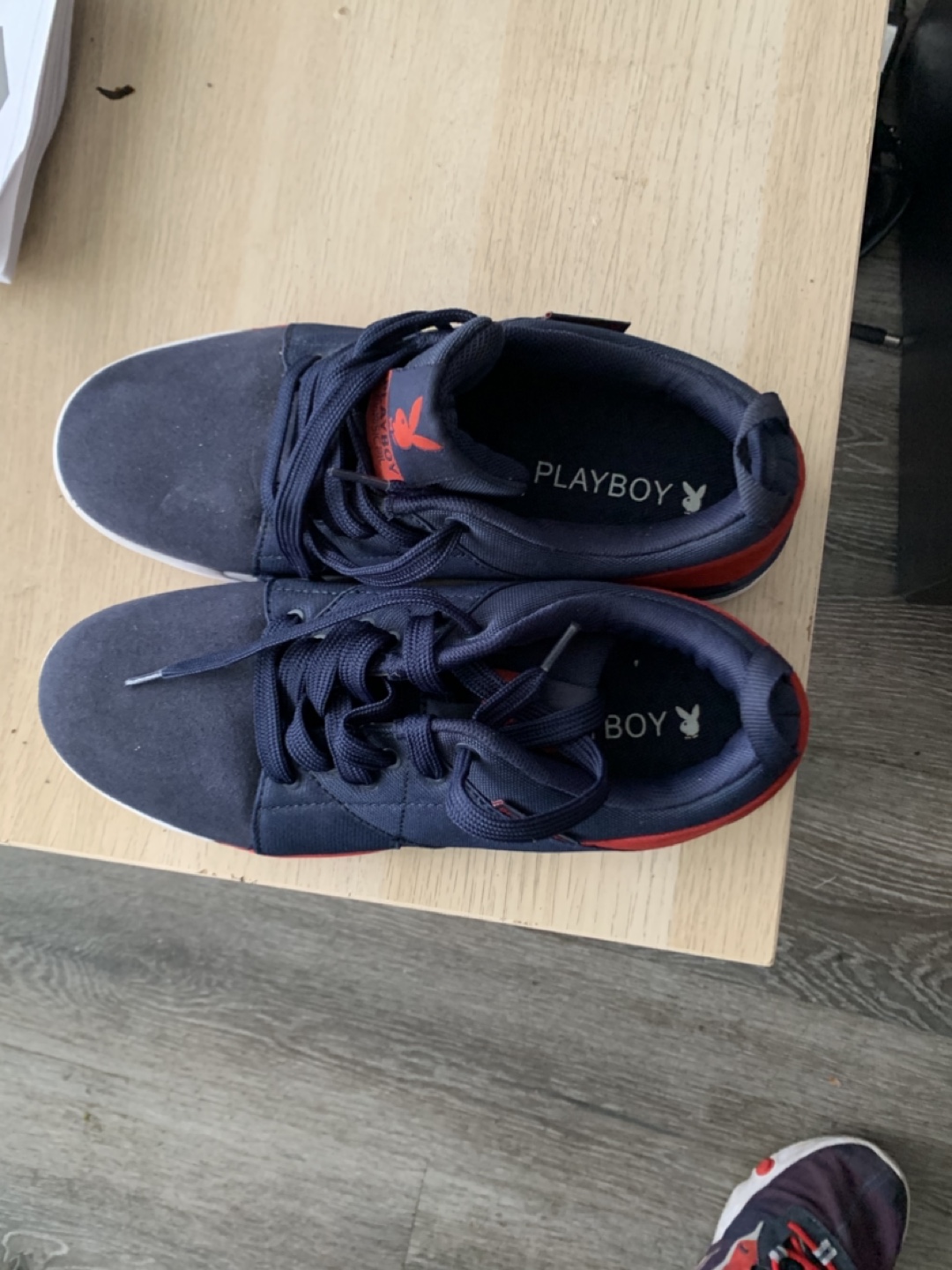 Playboy Men's Navy Blue and Red Sneakers - photo 4
