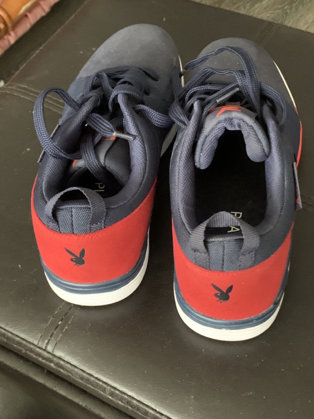 Playboy Men's Navy Blue and Red Sneakers