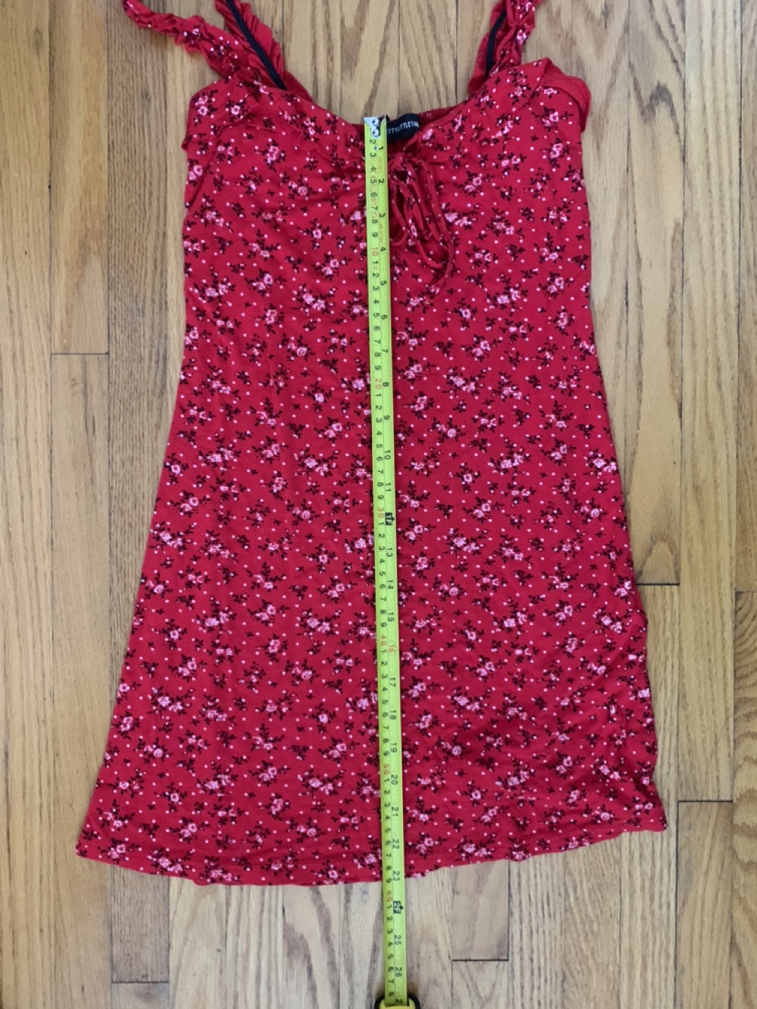PrettyLittleThing Red Floral Mini Dress