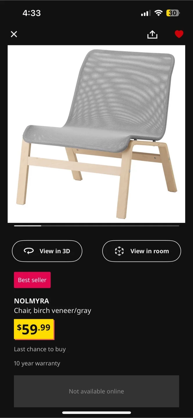 NOLMYRA Chair for living room, bedroom thumbnail