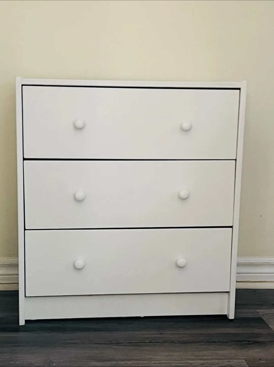 White Three-Drawer Dresser thumbnail