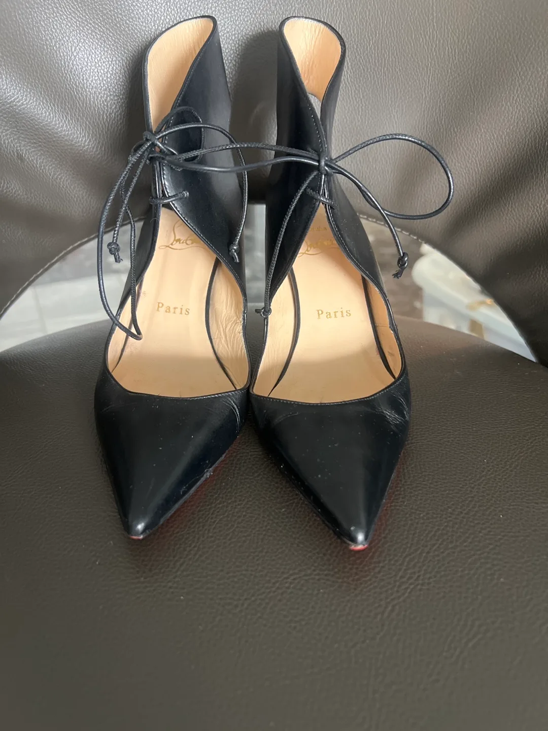 Christian Louboutin Black Leather Heels thumbnail