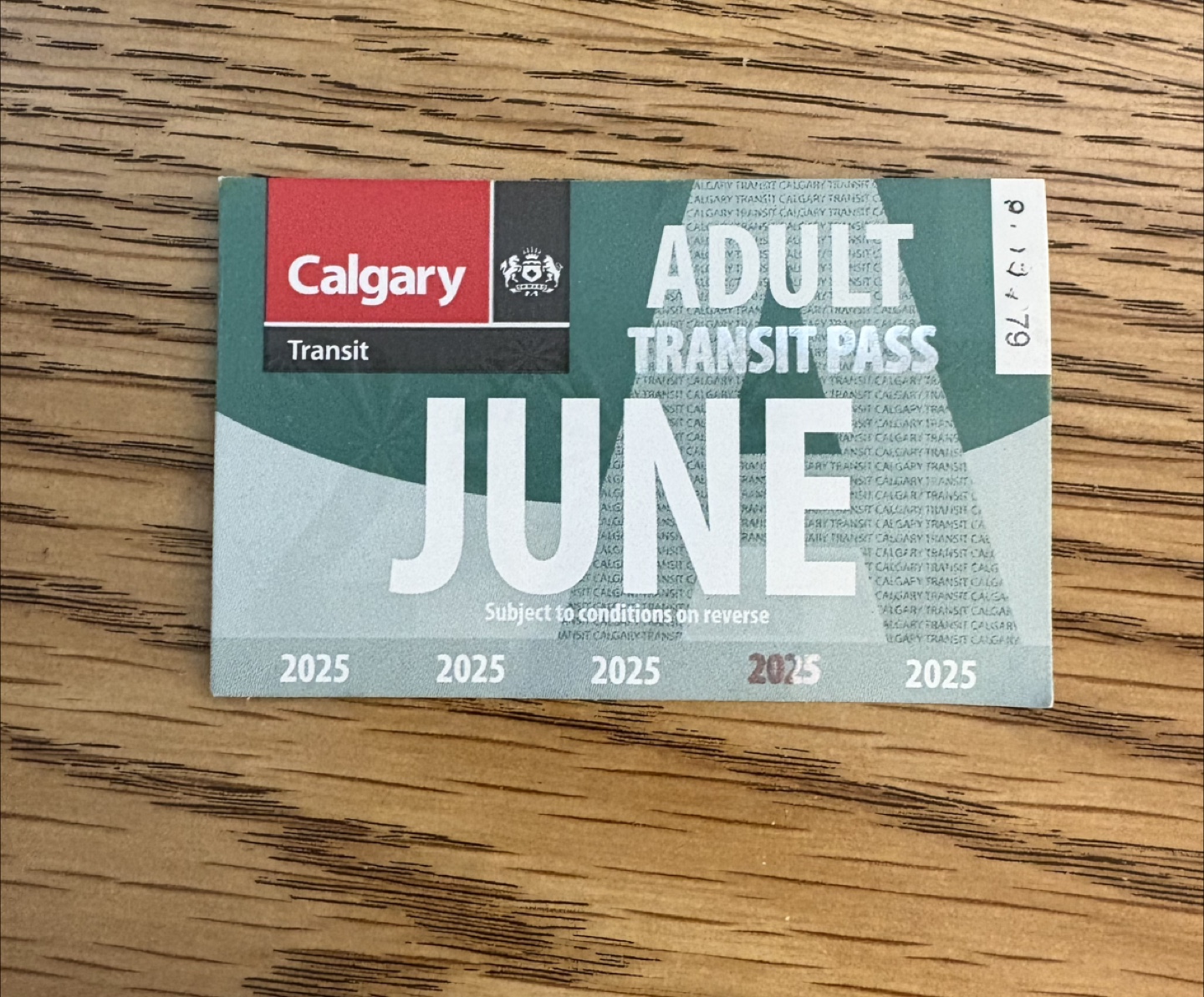 Calgary Transit June 2025 Adult Transit Pass