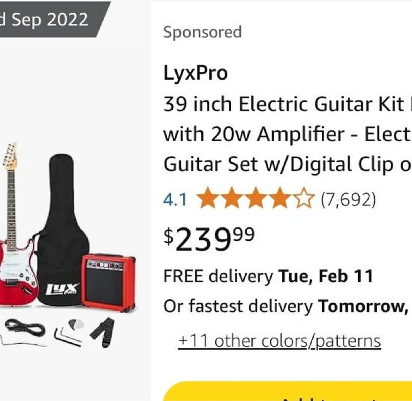 LyxPro 39 inch Electric Guitar Kit - Red image indicator(5)