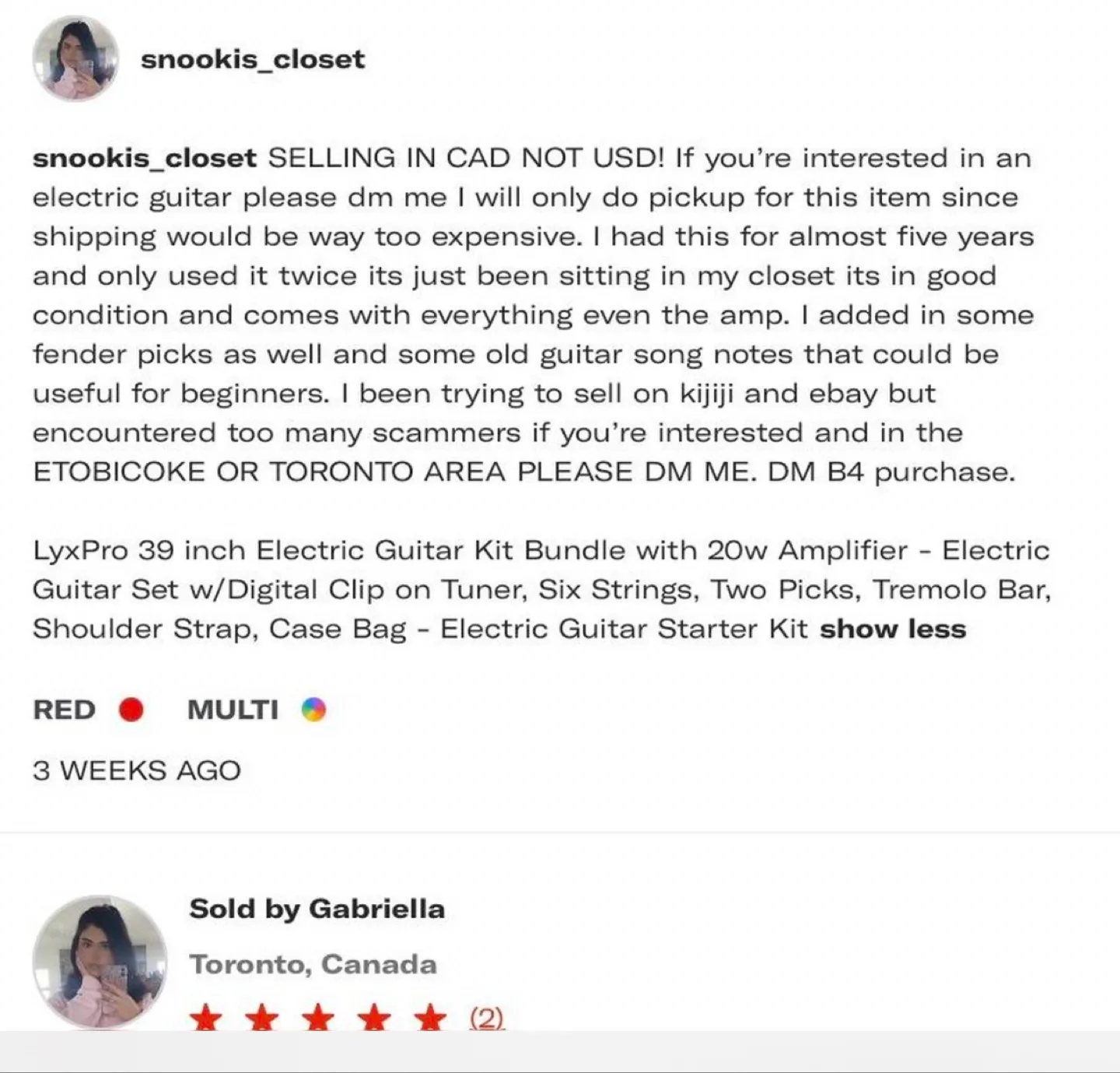 LyxPro 39 inch Electric Guitar Kit - Red image indicator(7)