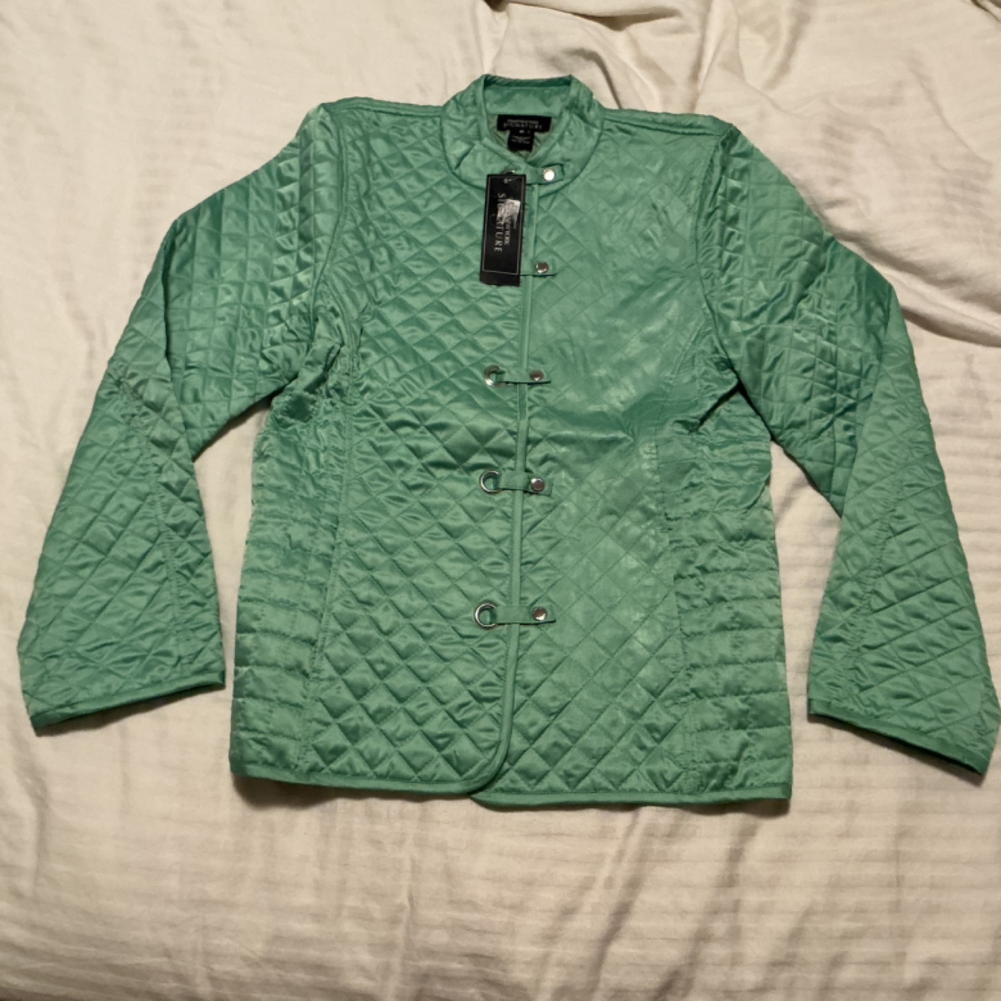 Jones New York Signature Green Quilted Jacket