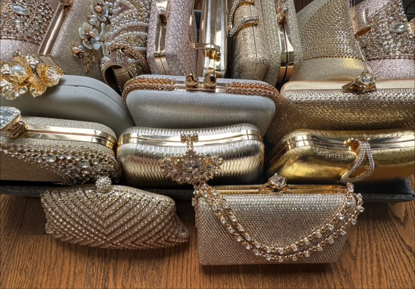 Gorgeous Gold Evening Clutches -  Bulk Lot image indicator(6)