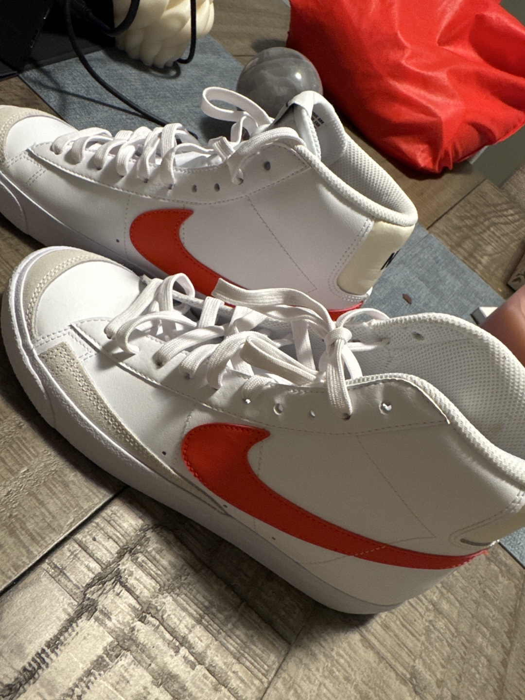 Nike Blazer Mid '77 High Top Sneakers - White/University Red - photo 4