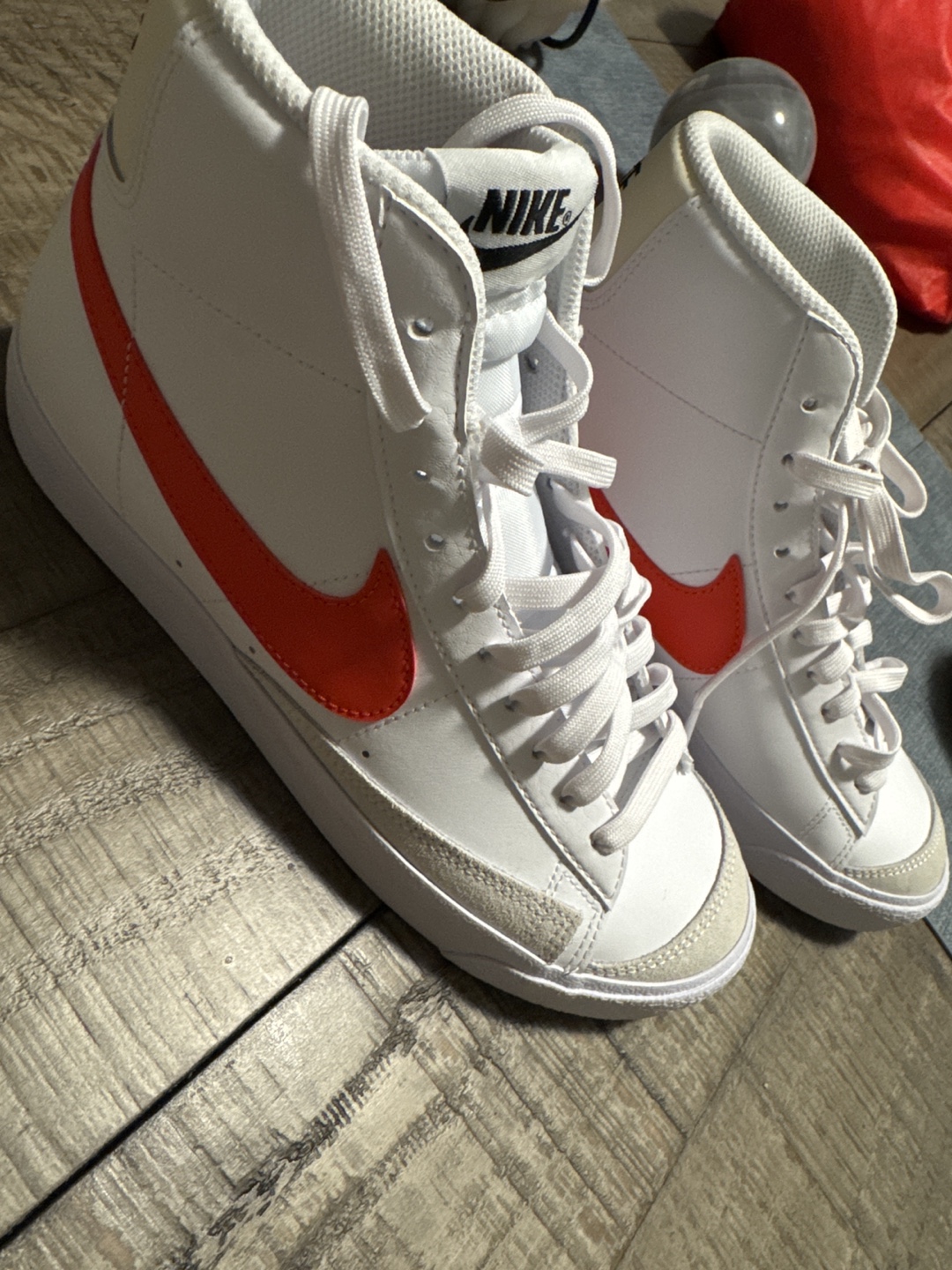 Nike Blazer Mid '77 High Top Sneakers - White/University Red - photo 3