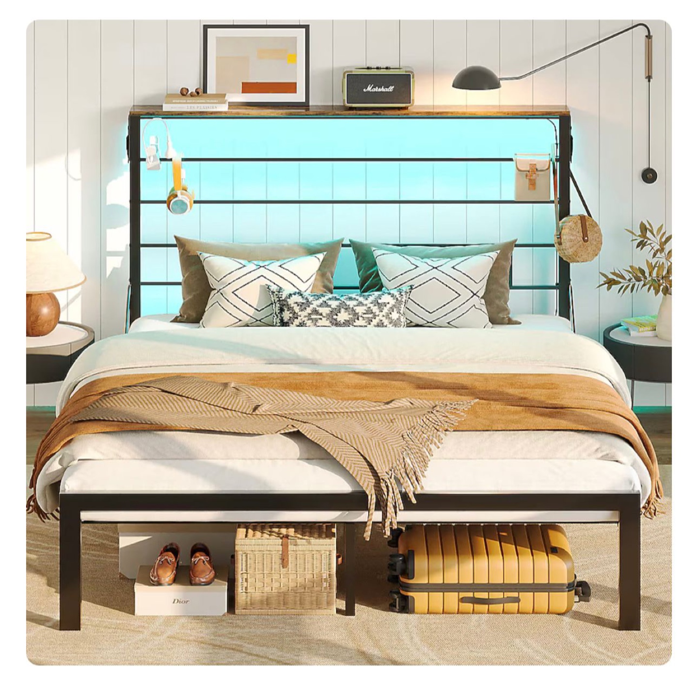 Full Size Bed Frame with LED Headboard - photo 3
