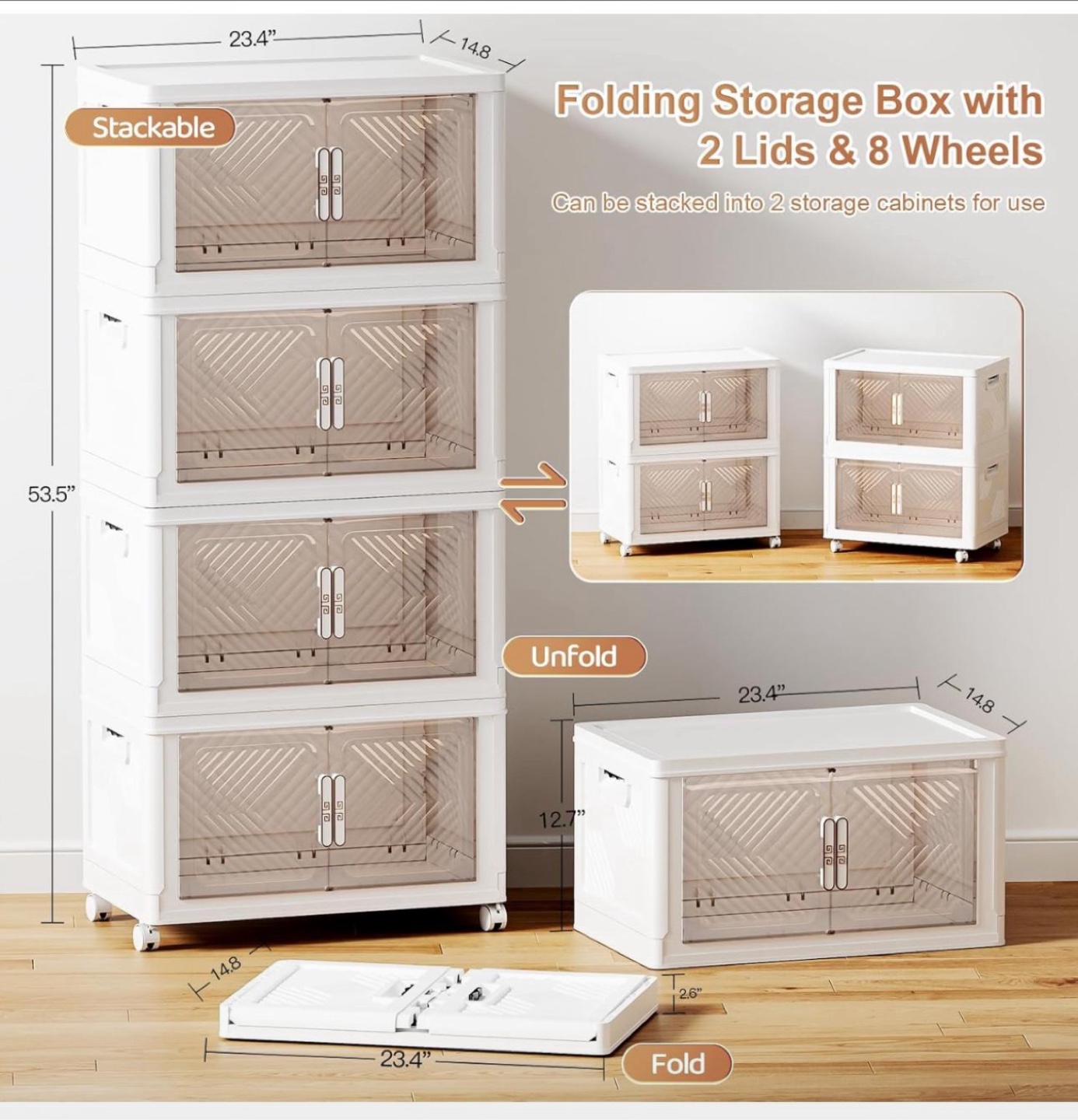 Stackable Storage Bins with Lids (new)