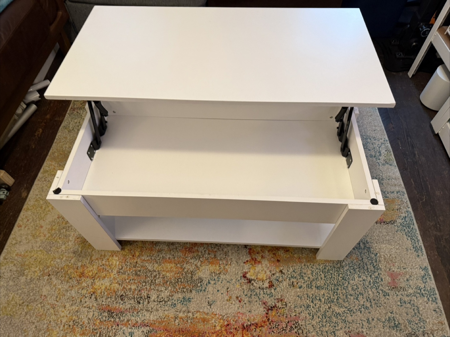 White Lift-Top Coffee Table - photo 3