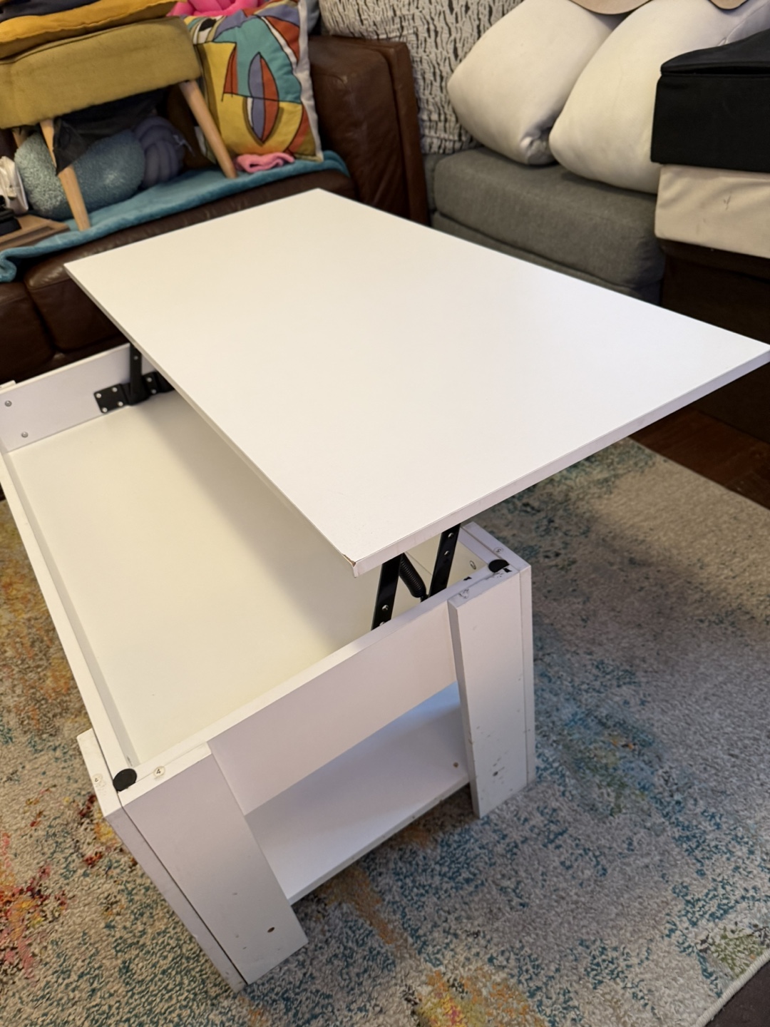 White Lift-Top Coffee Table - photo 4