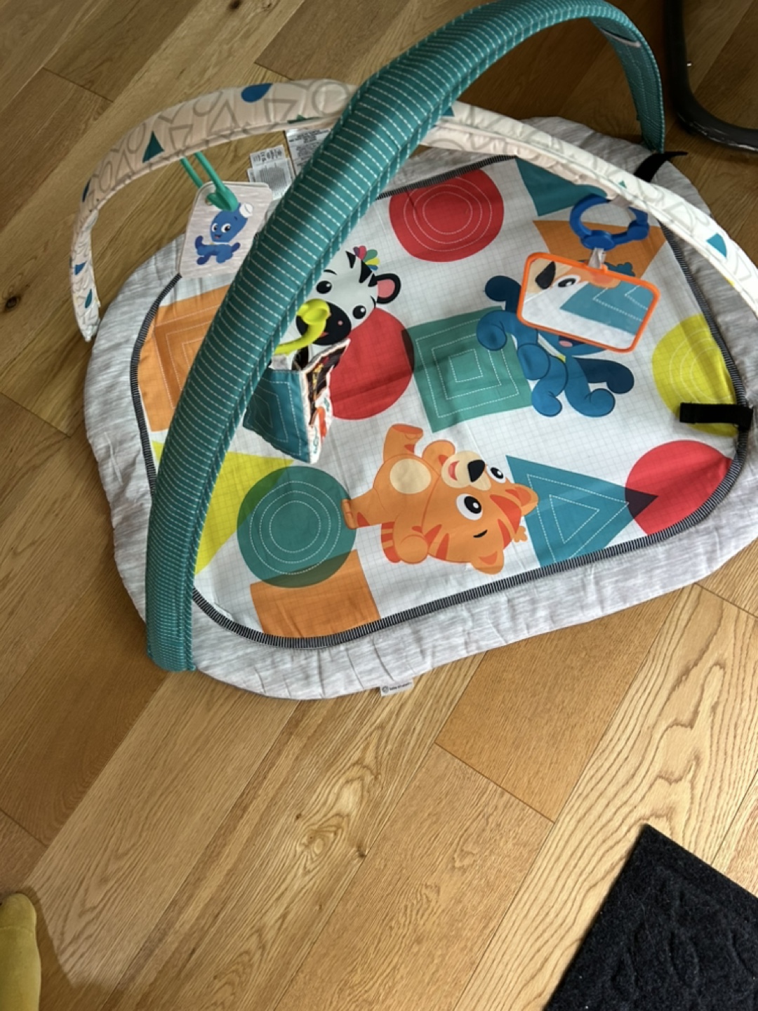 Baby play mat with overhead arches