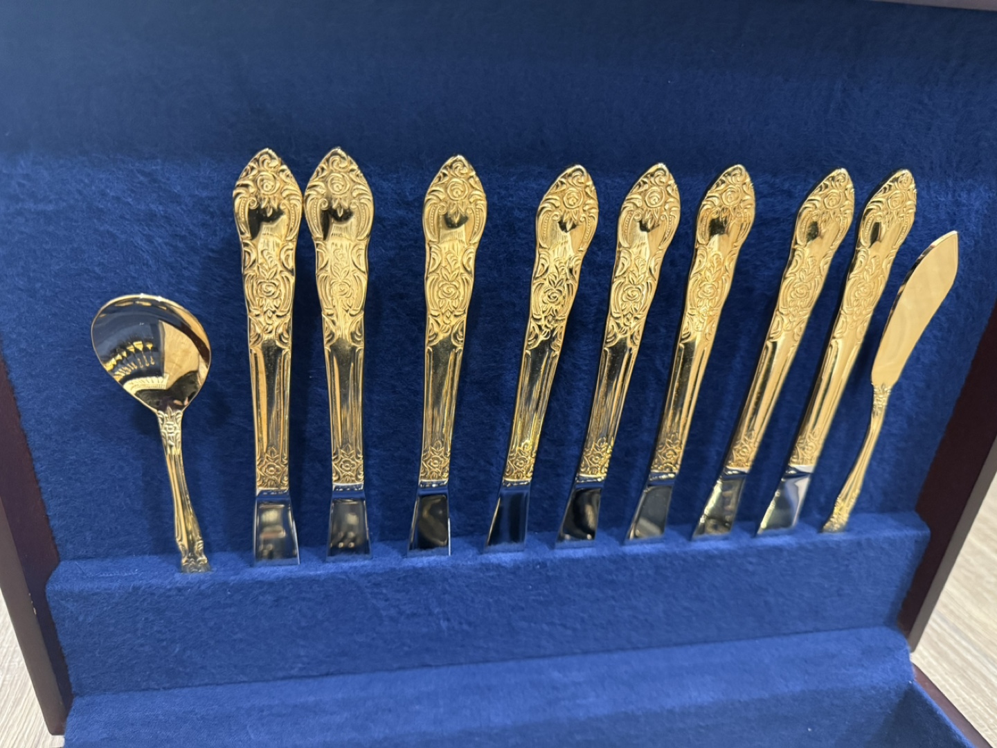 korea gold plated silverware set