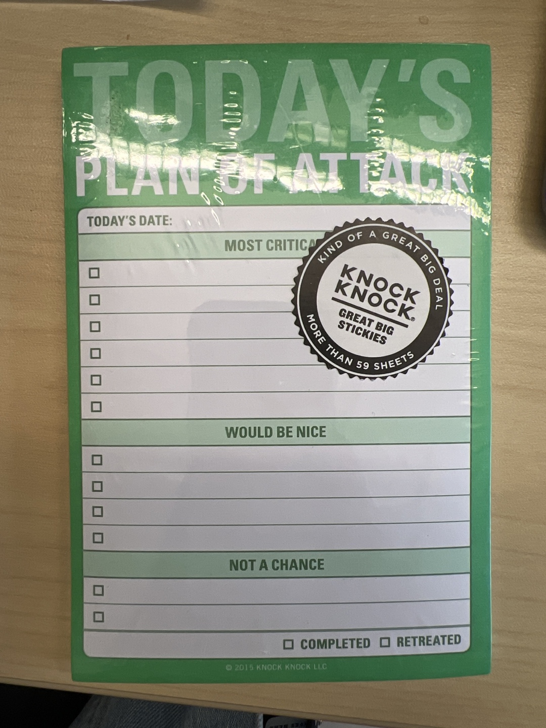 Today's Plan of Attack Notepad