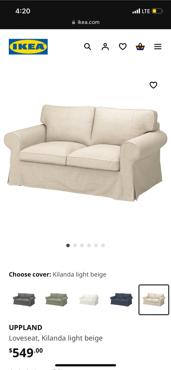 IKEA UPPALND Loveseat + ottoman - To sell by tomorrow noon!