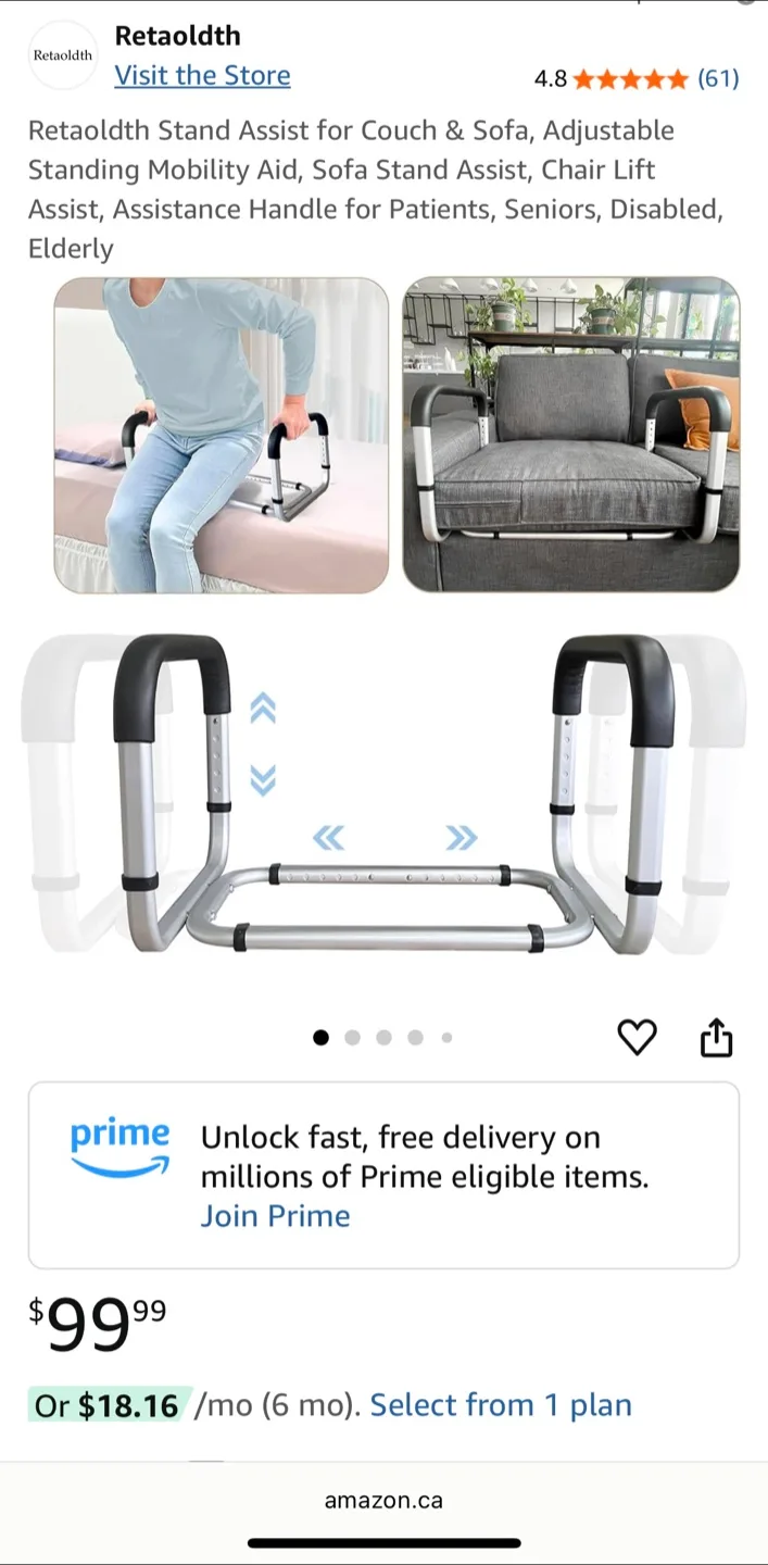 Retaoldth Stand Assist for Couch & Sofa, Adjustable. New! image indicator(6)