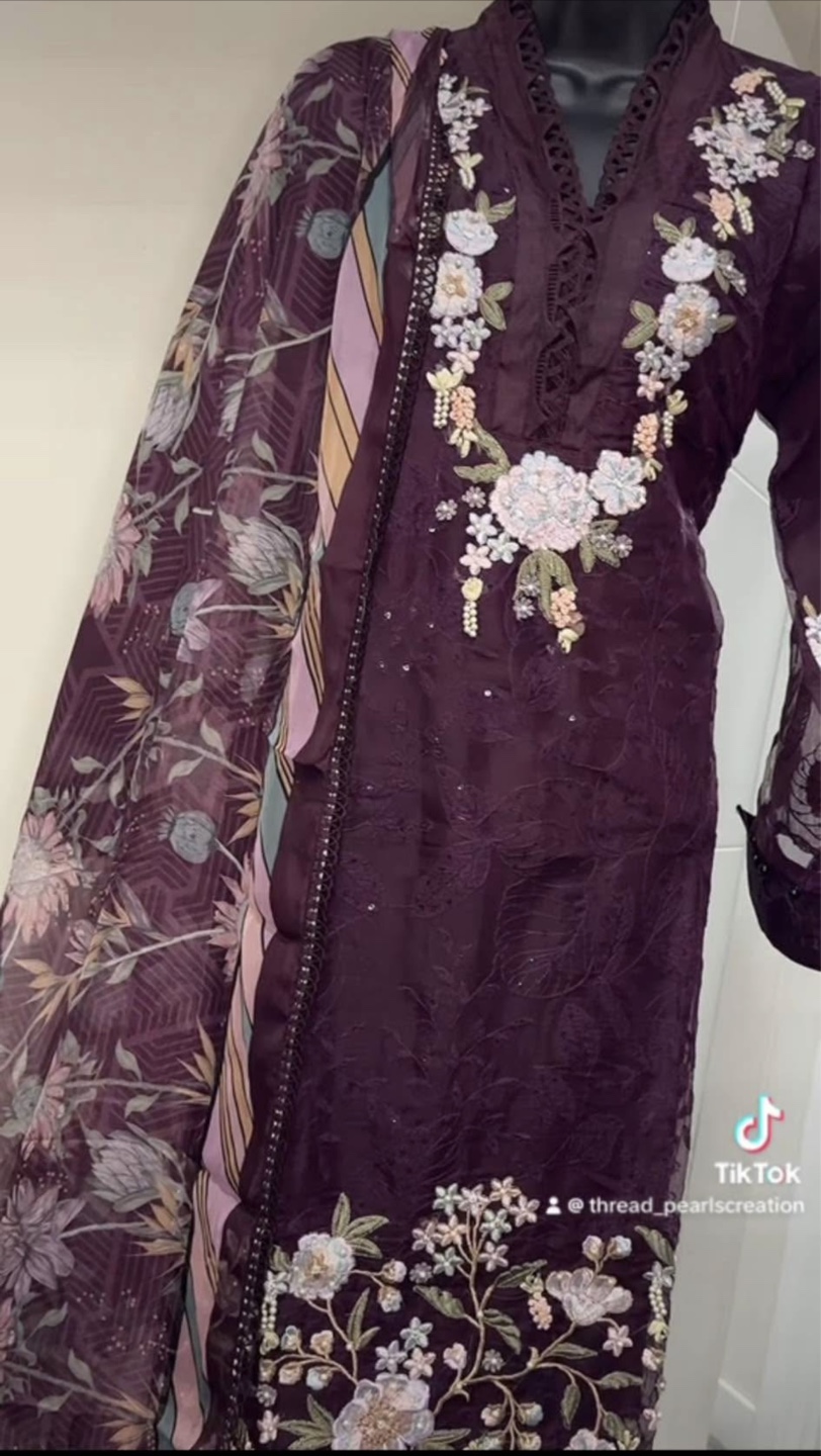 Embroidered Floral suit