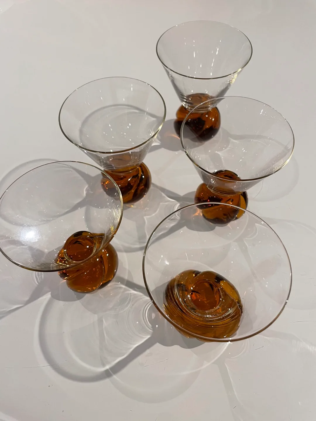 Set of 5 Elegant Vintage Crystal Martini Glasses image indicator(2)