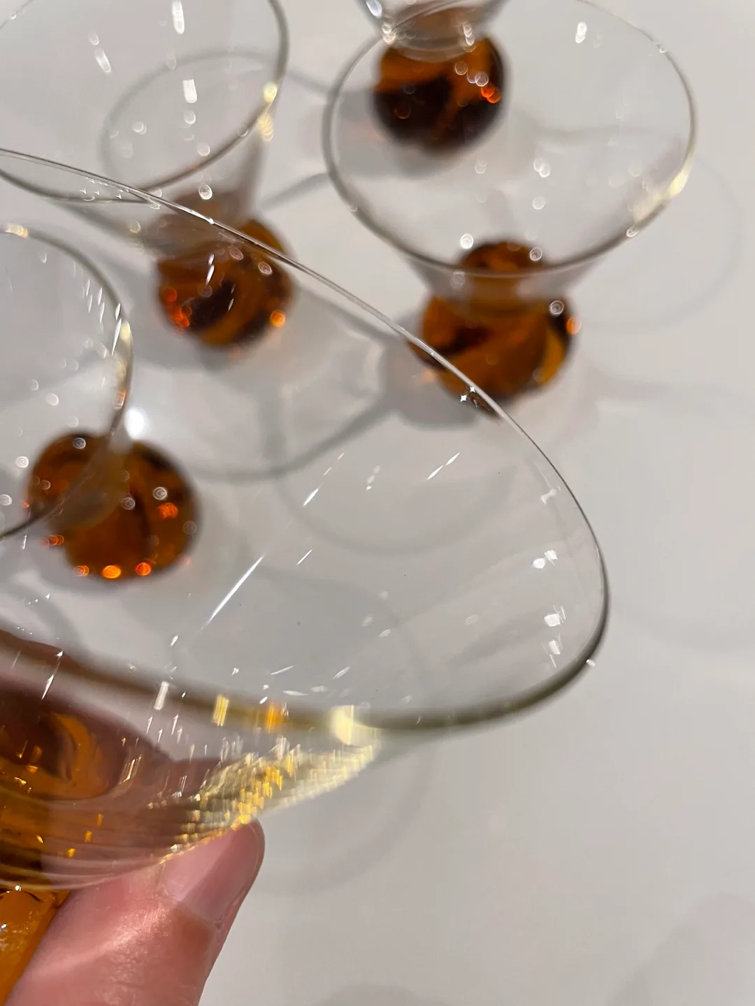 Set of 5 Elegant Vintage Crystal Martini Glasses image indicator(3)