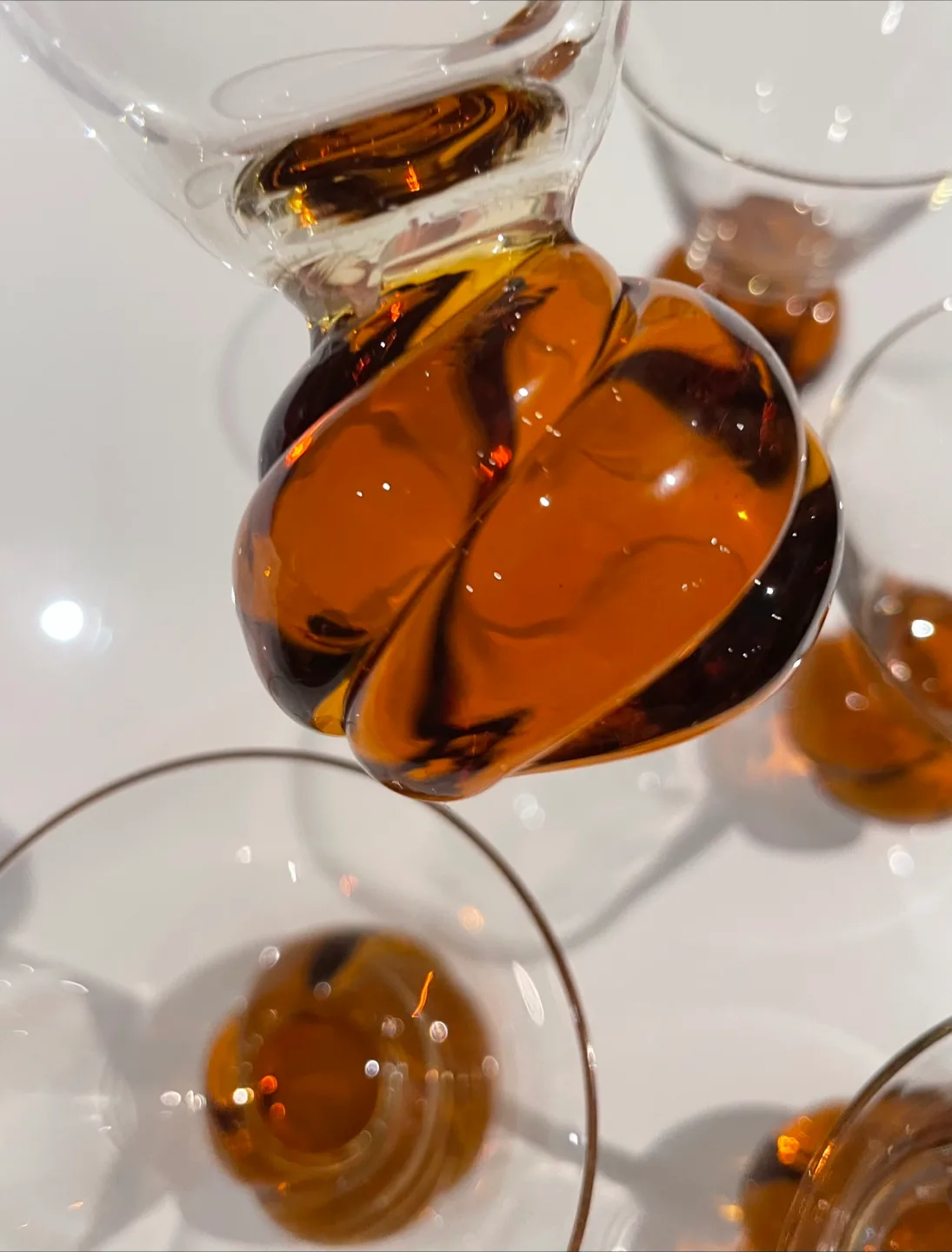 Set of 5 Elegant Vintage Crystal Martini Glasses image indicator(5)