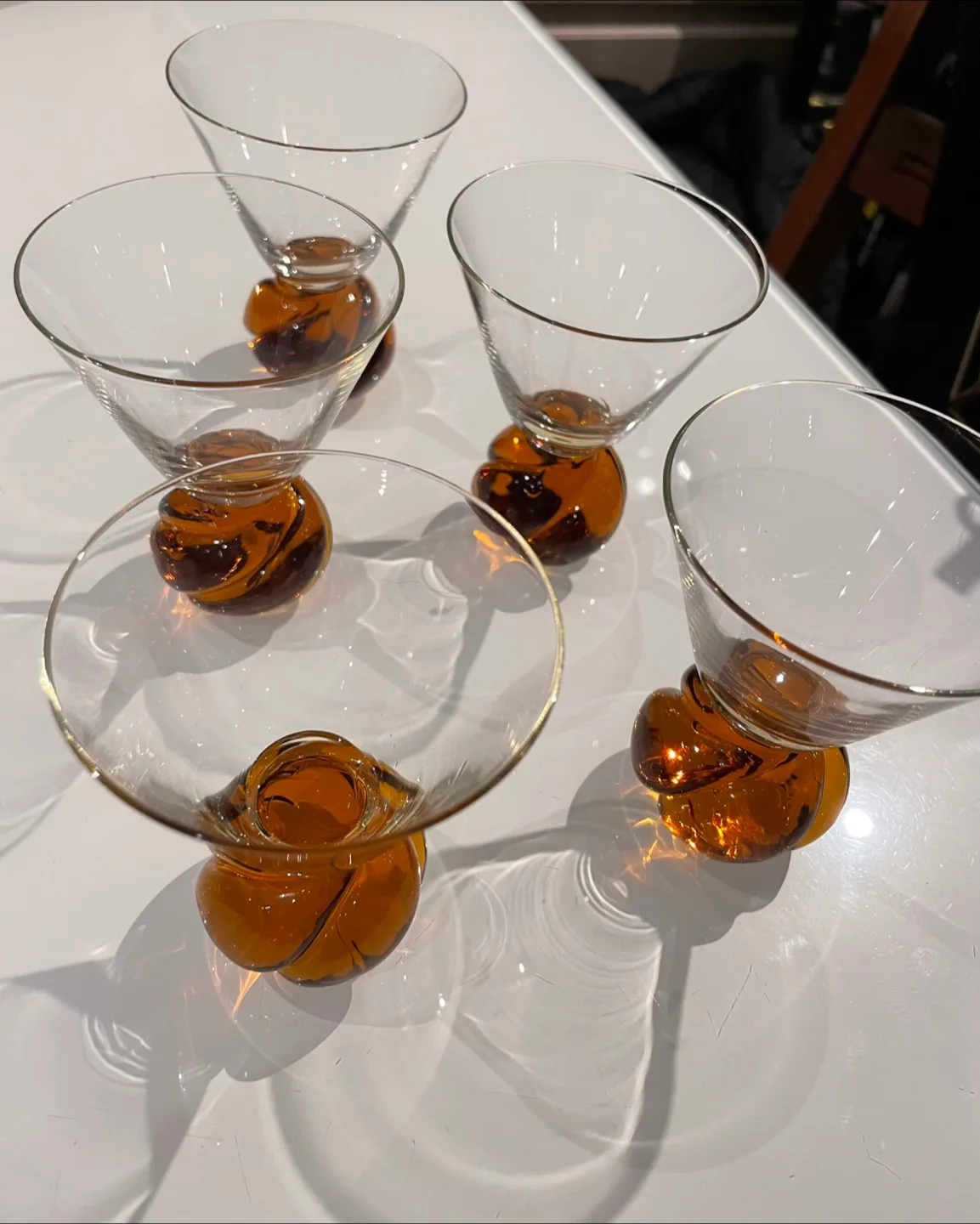 Set of 5 Elegant Vintage Crystal Martini Glasses image indicator(6)