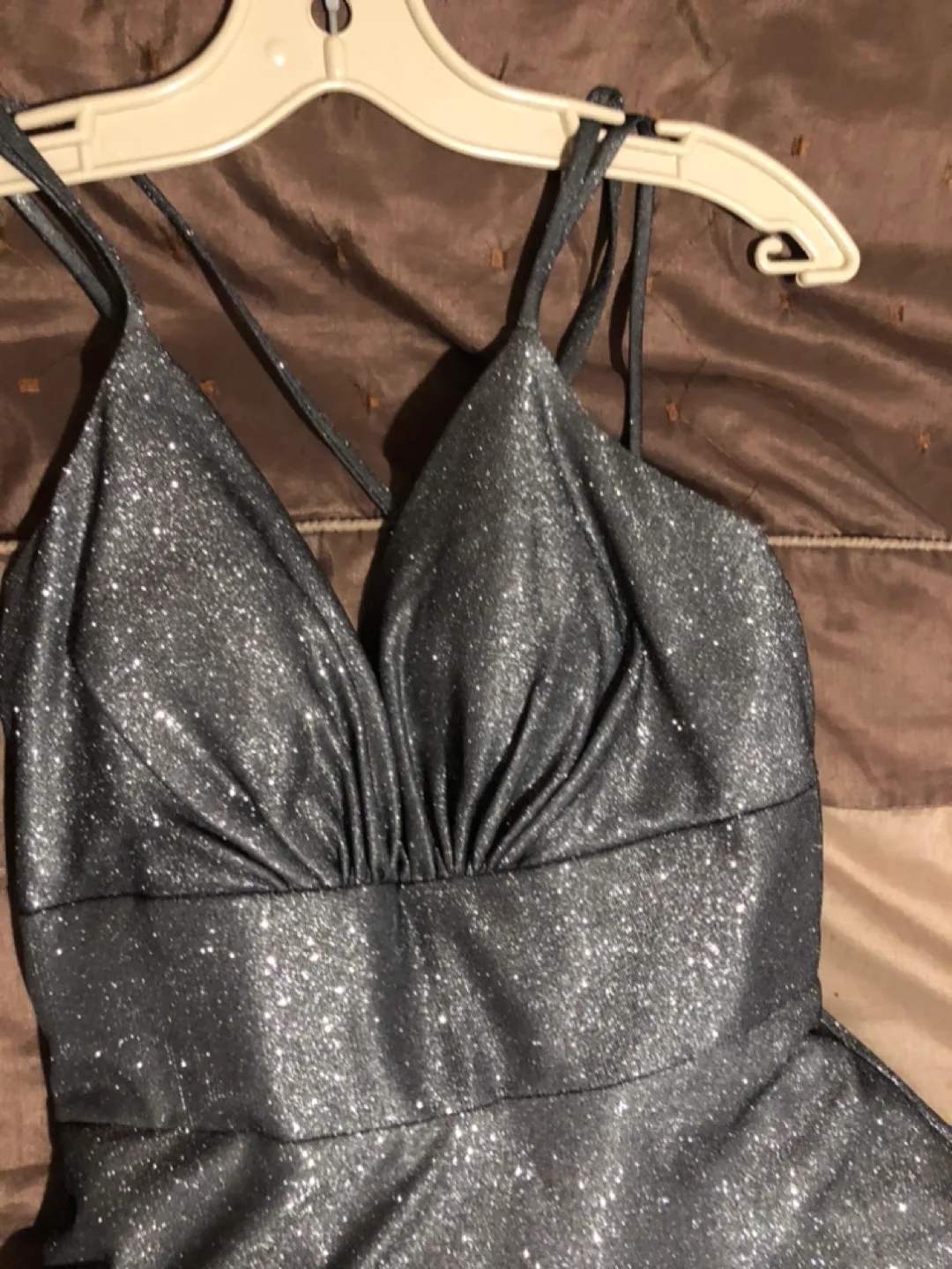 Shimmering Silver Evening Gown and Heels image indicator(2)