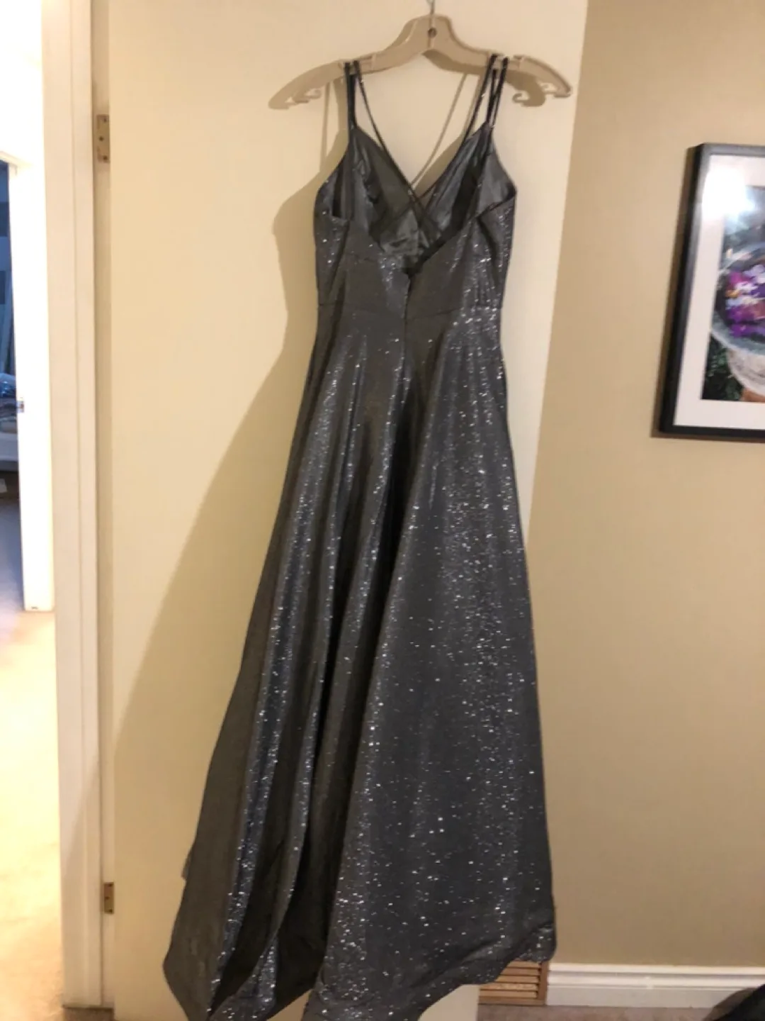 Shimmering Silver Evening Gown and Heels image indicator(4)