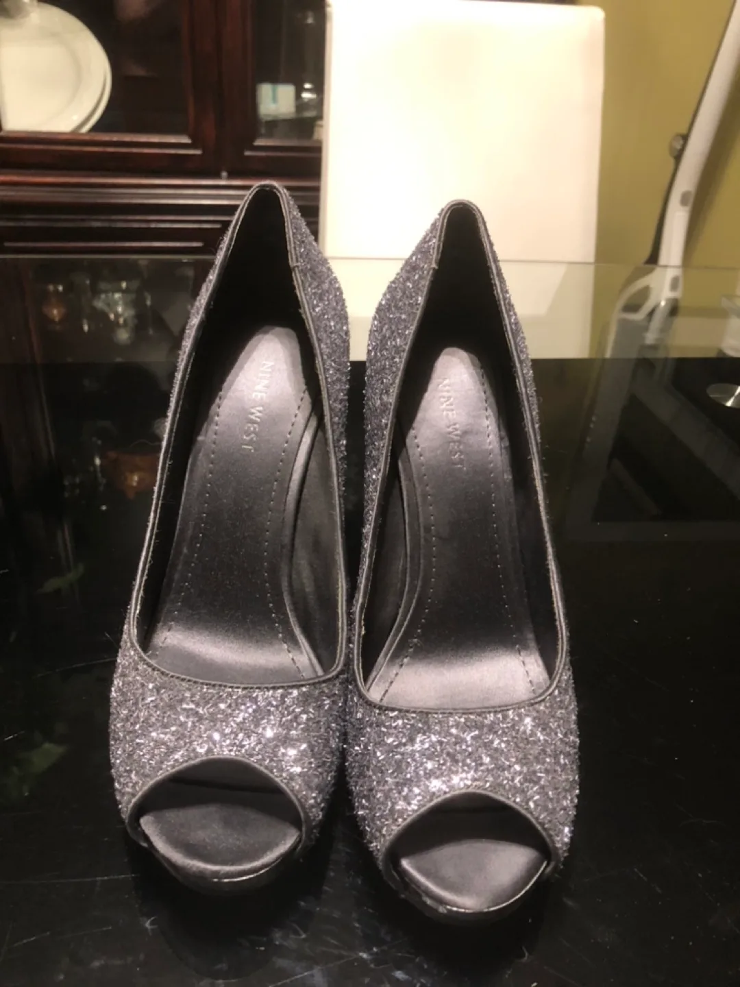 Shimmering Silver Evening Gown and Heels image indicator(5)